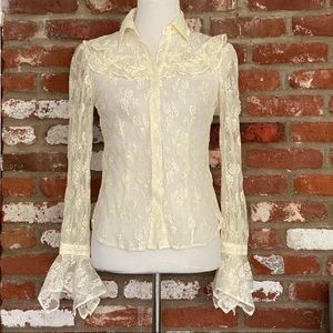 Cottagecore Victorian Romantic Ivory Lace Blouse